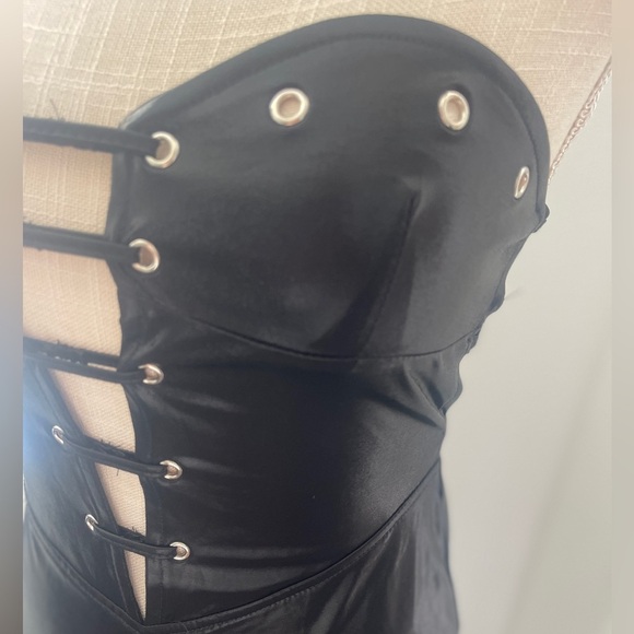 Fashion Nova “Ashlynn” Lace up Black Mini Dress - Picture 7 of 9